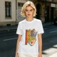 Olive T-Shirt With Ramen Bowl Graphic and Vertical Text Print