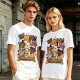 Olive T-Shirt With Cute Sushi Cat Stack Graphic Print