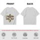 Olive green graphic t-shirt with zebra stripe design