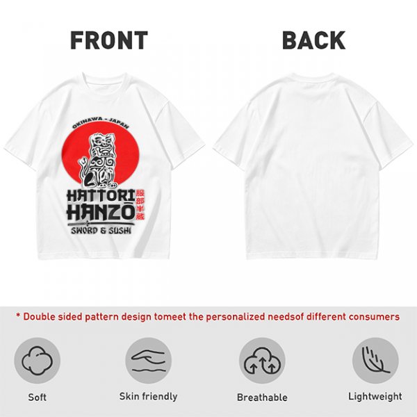 Okinawa Japan Hattori Hanzo Sword and Sushi T-Shirt