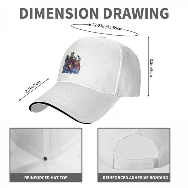 Black Baseball Cap with Villain Fantasy Character Graphic