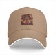 Black Baseball Cap with Fiery Warrior Graphic Print