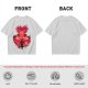 Olive Anime Graphic T-Shirt With Spiky Red Haired Character Art