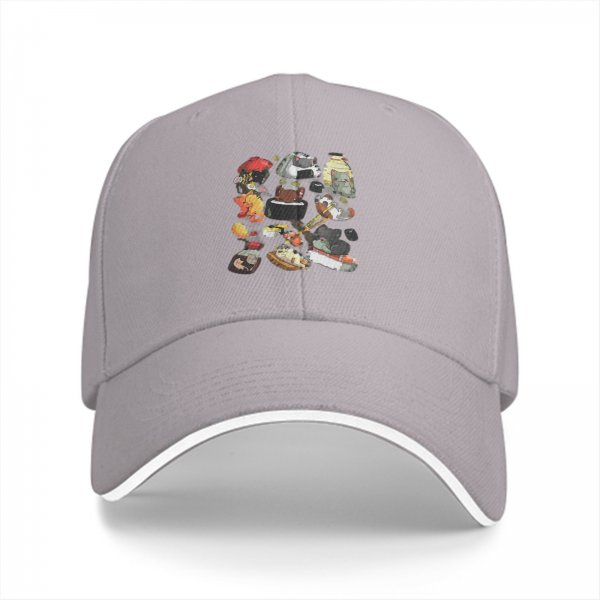 Black Baseball Cap With Cute Cat Food Themed Graphic