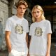 Olive Green T-Shirt With Cute Totoro And Leaf Print