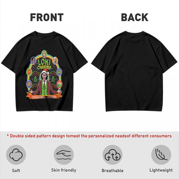 Loki Charms Christmas Edition Themed Graphic T-Shirt
