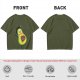 Olive T-Shirt With Astronaut Avocado Monster Print