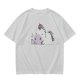 Olive green t-shirt with a chubby unicorn holding a steaming coffee cup