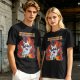 Olive t-shirt with cartoon dog and 'God has allowed me to live another day' print