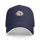 Black baseball cap with aliens repairing a cratered moon design