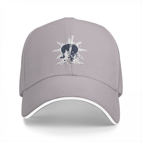 Black Baseball Cap With Fantasy Sword And Star Emblem Print
