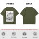 Olive T-shirt with Straw Hat Pirate Ship Art Print