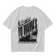 Olive green graphic t-shirt with 'Greetings from Yo Mama's House' print