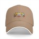 Black baseball cap with retro taco and beer cartoon graphic