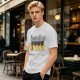 Olive Green T-Shirt With Vacation And Five Star Graphic Print
