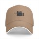 Black baseball cap with a cartoon cat holding a knife graphic