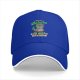 Black baseball cap with a sassy cat graphic and 'I want to behave but there's too many options' text