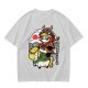 Olive T-shirt with Panda Warrior Riding Mythical Horse Graphic