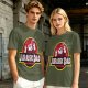 Olive T-Shirt with Jurassic Dad Dinosaur Graphic Print