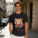 Olive T-Shirt with Cute Red Panda and I Just Don't Care Print