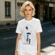 Olive T-Shirt With Moon Silhouette Of Two Children And Umbrella