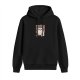 Black hoodie with grumpy cat on retro computer screen print