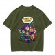 Olive T-shirt with Lego-style characters and 'Gonna Be Golden' print