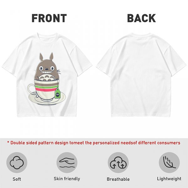 Totoro in Teacup Graphic Olive T-Shirt