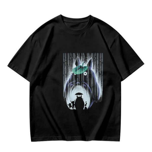 Olive T-shirt with My Neighbor Totoro Rain Scene Print