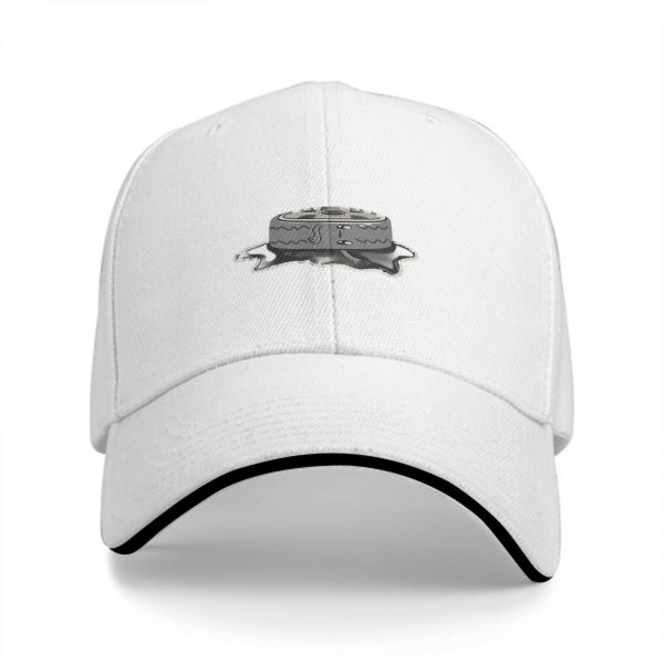 Black Baseball Cap With Melting Cake Graphic Design