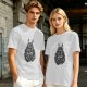 Olive T-shirt with Totoro Doodle Art Print