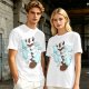 Olive Green T-Shirt With Sleeping Sky Bison On Clouds Print