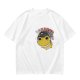 Olive green t-shirt with space frog graphic and Houston text