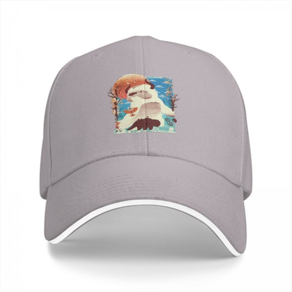 Black Baseball Cap With Appa The Sky Bison Graphic Print