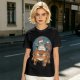 Olive T-shirt with Christmas Totoro Riding Catbus Graphic
