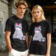 Olive T-shirt with Cute Raccoon Wearing Red Bow Graphic