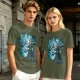 Olive Green T-Shirt With Alien Warrior Graphic Print