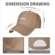 Black baseball cap with small text graphic on front panel