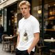 Olive T-Shirt With Hot Cocoa Cup And Marshmallows Graphic Print