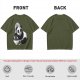 Olive T-Shirt With Panda Eating Ramen Graphic Print
