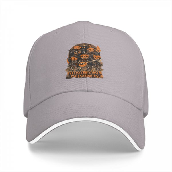 Black Baseball Cap with Dungeons & Pumpkins Halloween Art