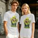 Olive T-Shirt With Playful Green Slime Monster Graphic