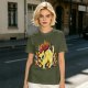 Olive T-Shirt With Super Saiyan Style Electric Cat Graphic