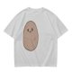 Olive Green T-Shirt With Cute Smiling Potato Graphic