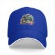 Black Baseball Cap With Whimsical Colorful Artwork Print