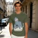 Olive T-Shirt with Sleeping Koala Nap Graphic