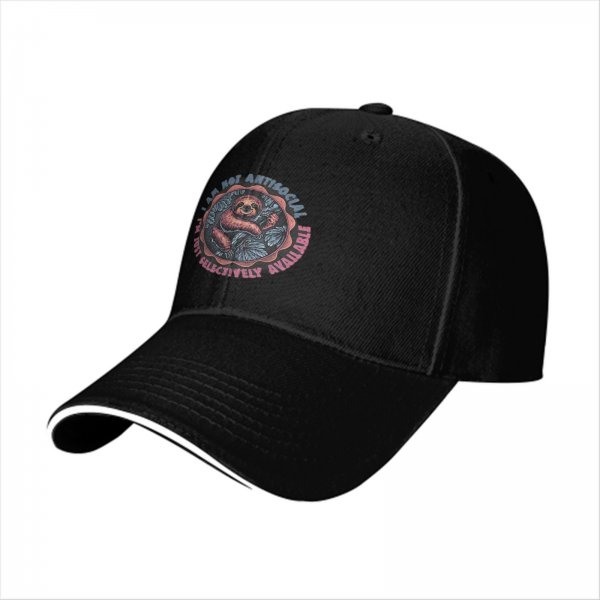 I Am Not Antisocial Sloth Baseball Cap