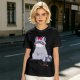 Olive T-shirt with Cute Raccoon Wearing Red Bow Graphic