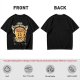 Oversized Olive T-Shirt with Retro Espresso Coffee Mascot Graphic