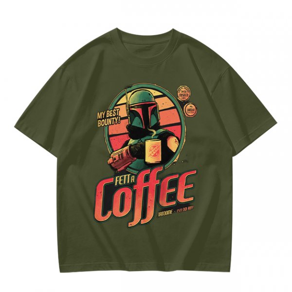 Fett a Coffee Tatooine Bounty Hunter Graphic T-Shirt